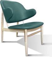 OHNO Furniture Wolfgang Lounge Stoel - Set van 2 - Armleunstoel, Imitatieleer, Hout, Essenhout, Groen