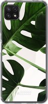 6F hoesje - geschikt voor Samsung Galaxy A22 5G -  Transparant TPU Case - Tropical Plants #ffffff