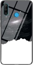 Voor Huawei P30 lite Sterrenhemelpatroon Gehard Glas + TPU Schokbestendige Beschermhoes (Universe Sterrenhemel)