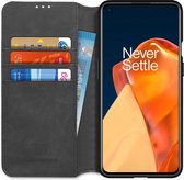 DG Ming OnePlus 9 Pro Hoesje Retro Wallet Book Case Zwart