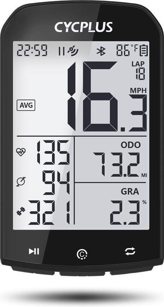 Cycplus GPS Fietscomputer | hoogtemeter | Horlogefunctie | Waterbestendig |  ... | bol.com