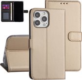 Goud hoesje voor iPhone 13 Pro Max - Booktype - Pasjeshouder - Magneetsluiting