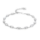 Twice As Nice Armband in zilver, 14 ellipsen, witte zirkonia 16 cm+3 cm