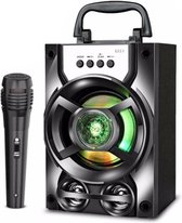 Karaoke Boombox Voor Smartphone | Karaoke Subwoofer | GRATIS Microfoon | Met LED Verlichting | Tot 8 Uur Muziek Spelen | Boombox Muziek Luisteren | Bluetooth Karaoke Box | Draagbare Box | Dra