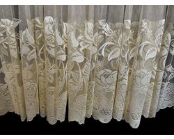 Korte vitrage valletje 90 cm hoog creme