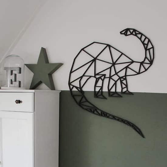 Fabryk Design geometrische vorm brontosaurus, dino voor aan de muur