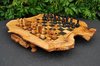 Afbeelding van het spelletje Handgemaakte Olijfhouten Rustic Schaakspel - 35 cm - Olijfhouten Schaakbord met Schaak stukken - Schaakset - Schaakspellen – Schaakspel hout volwassenen – Schaakborden Kinderen