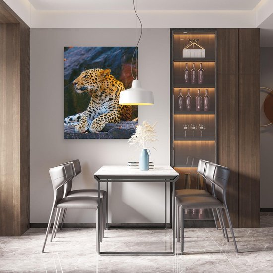Artaza Toile Peinture Léopard Sur Les Rochers - 80x100 - Groot - Photo Sur Toile - Impression Sur Toile