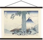 Col de Mishima dans la province de Kai - Peinture de Katsushika Hokusai plaque d'école lattes plates noir 120x90 cm - Tirage photo sur affiche textielposter (décoration murale salon / chambre)