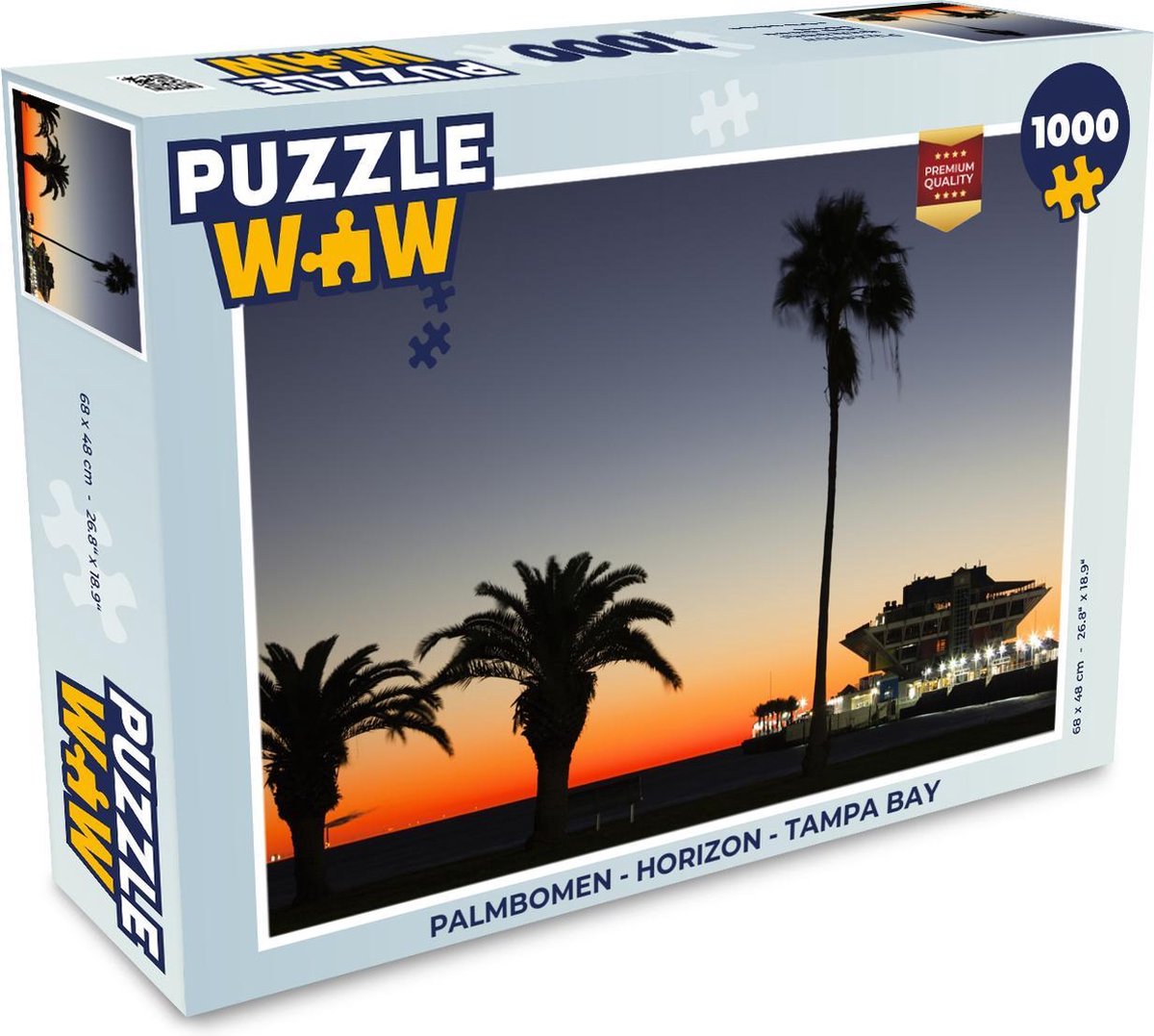 Afbeelding van product PuzzleWow  Puzzel Palmbomen - Horizon - Tampa Bay - Legpuzzel - Puzzel 1000 stukjes volwassenen