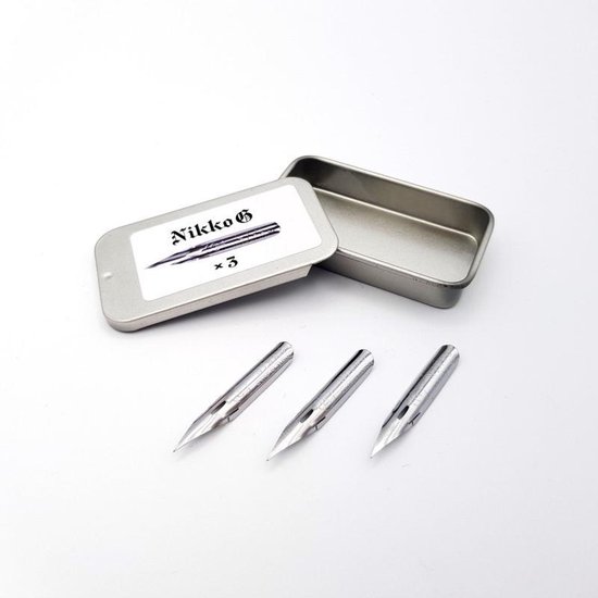Nikko G Matt Nibs - Kroontjespennen Set van 3 in een Schuifdoosje
