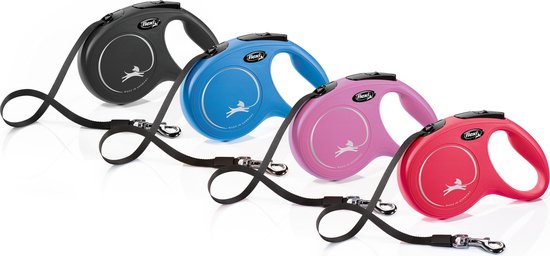 Flexi Rollijn New Classic Tape - Large 8 m - Hondenriem - Zwart - Actieve en Grote Honden