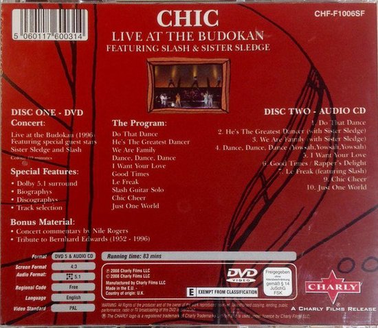 CHIC LIVE AT THE BUDOKAN CD+DVD, Chic | Muziek | bol