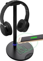 New Bee Headset stand - Wireless Charging 10W - Headset Stand - Headset Houder - Koptelefoon standaard - Koptelefoon Houder - Zwart