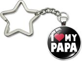 Sleutelhanger voor vader - I love my Papa - Vaderdag Kado - Cadeau - Liefste papa geschenk - Cadeautjes Mannen - Gratis Verzonden