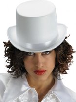 hoed Top Hat 22 x 32 cm vilt wit one-size