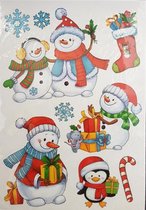 sticker sneeuwpoppen 42 x 25 cm folie wit