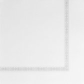Servetten wit met grijze bloemenrand / 33X33cm - 50 stuks