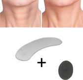 Anti rimpel hals pad + gezichtsborsteltje – vocht inbrengende hals pad -voor het voorkomen en verminderen van hals rimpels – vocht inbrengend masker –anti aging