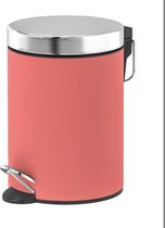 OMID HOME®/ stijlvolle prullenbak mat roze/ Klein formaat - 4L - badkamer / wc / keuken / kantoor prullenbak/ Mat Roze Met rvs deksel