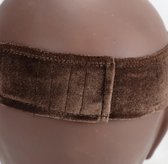 Fluwelen anti slip pruik haarband met lace (bruin)