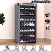 6 Layer Shoe Rack Shelf Organizer Cloth Cabinet Living Room Furniture Large Capacity Storage Steel Pipe Non-woven Curtain Containers Holder