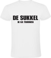 De Sukkel - Ik ga trouwen | Heren T-shirt | Wit | Vrijgezellenfeest | Bruid | Bruidegom | Echtgenoot | Echtgenote | Huwelijk | Afscheid | Grappig | Cadeau