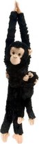 knuffel Chimpansee met baby 51 cm pluche zwart