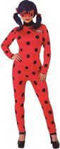 verkleedkleding Miraculous ladybug dames PE rood mt M
