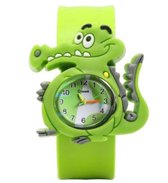 Akyol - Krokodil horloge - Slap on horloge - Dieren horloge - Krokodillen horloge - Cadeau voor peuters en kinderen jongens en meisjes - 20 cm
