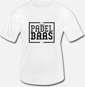 PADELBAAS Heren Shirt Wit Maat L - Padelshirt