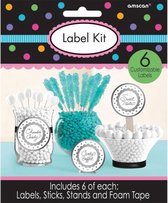labelkit 6 stuks zilver