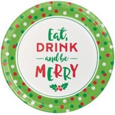 bordjes Eat, drink and be merry 18 cm karton 8 stuks