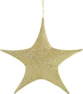 kersthanger glitter ster 65 cm polyester goud