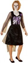 verkleedkostuum Skeleton Bruid dames zwart/paars maat L