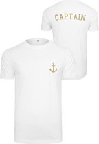Mister Tee - Captain Heren T-shirt - S - Wit