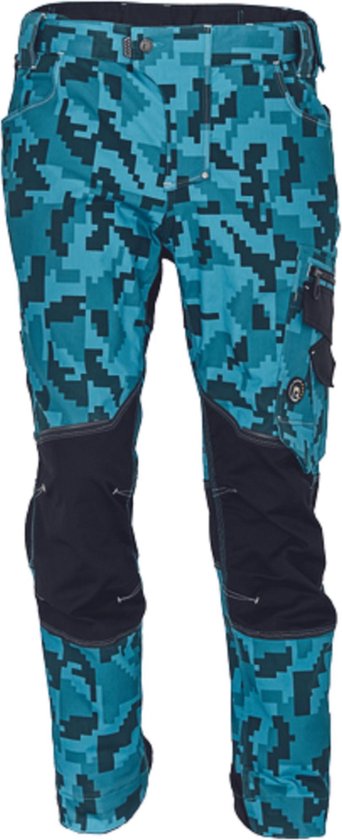 Neurum camouflage werkbroek petrol blauw maat 60