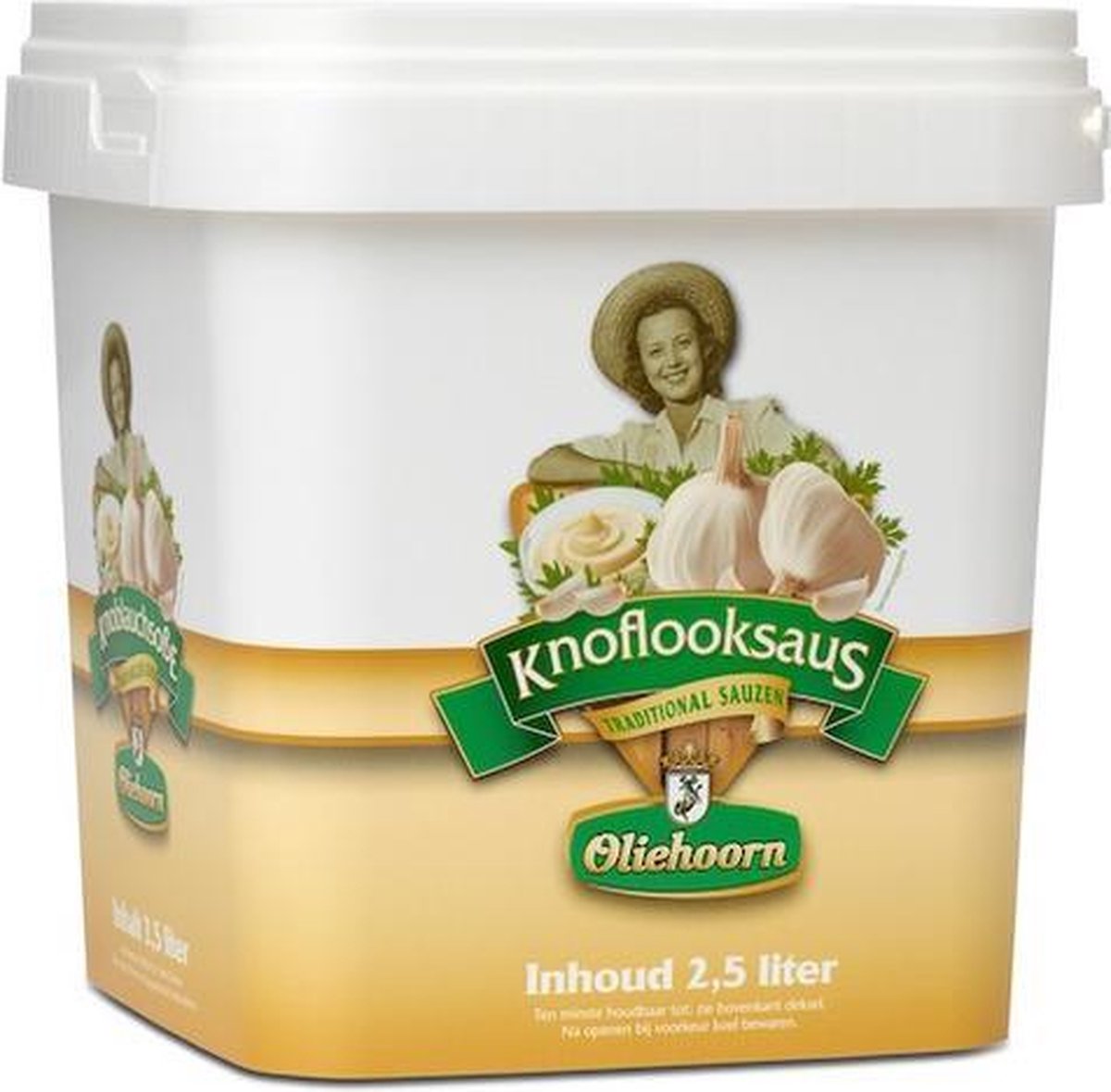 Oliehoorn Knoflooksaus - boordevol knoflook voor vleesgerechten - 2,5 liter