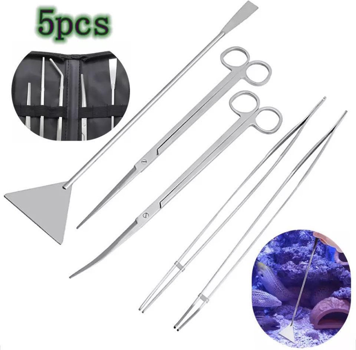 Luxe Luxe RVS 5-in-1 Aquariumtoolsset - afbeelding 3