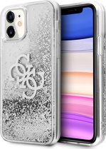 Zilver hoesje van Guess - Hardcase Backcover - iPhone 11 - Liquid Glitter