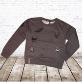 Sweater sticker grijs -s&C-98/104-Trui jongens