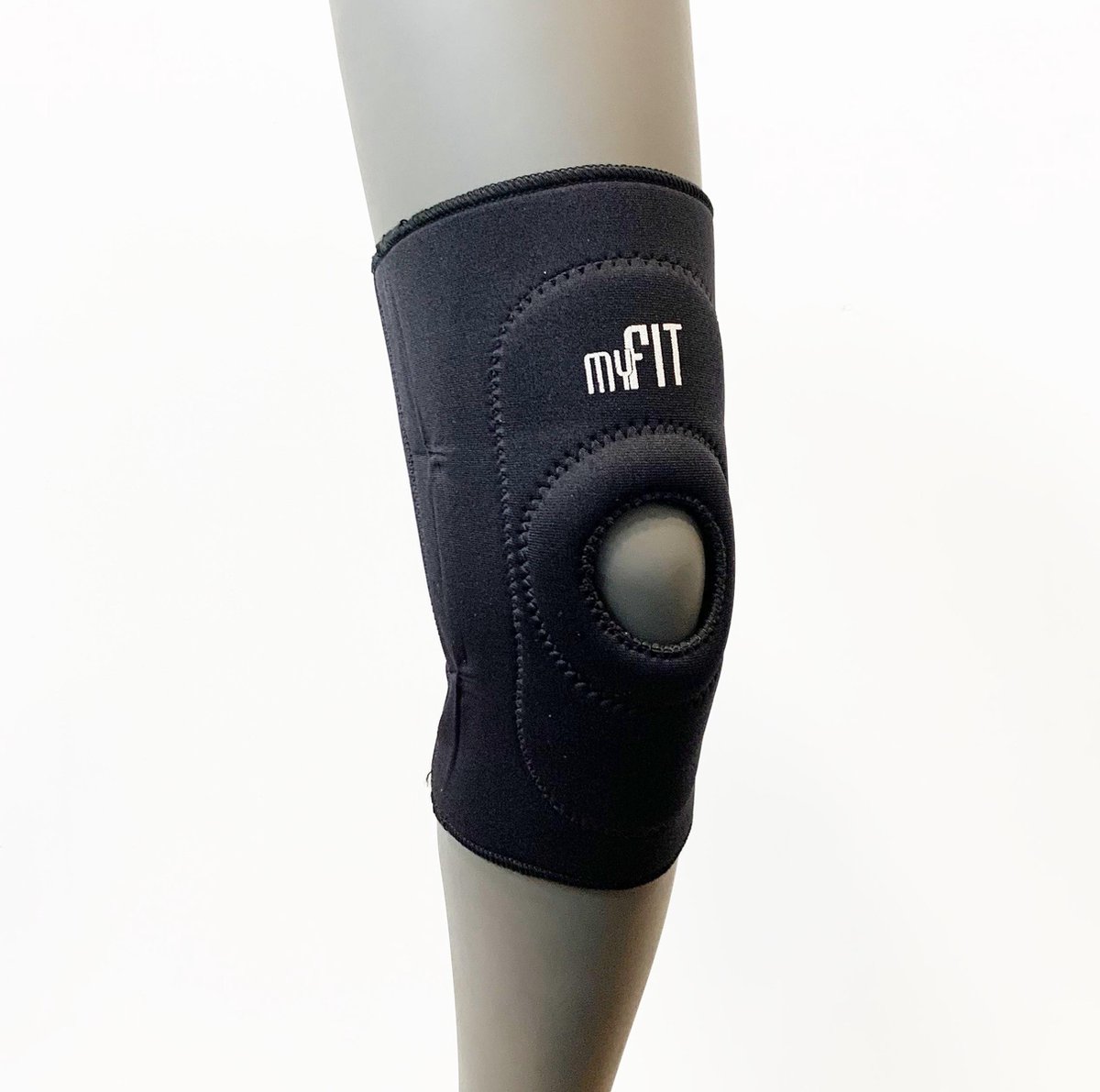 MyFit Kniebrace patella - Kniebandage - Zwart - Maat S