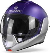 Shark Evojet SBS Dual Blank Mat Zilver Blauw Zilver M