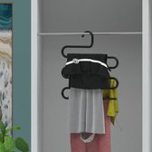 Slimme klerenhanger van WDMT™ | Multifunctionele broek hanger | Voor 5 broeken per hanger | S-vorm | Zwart