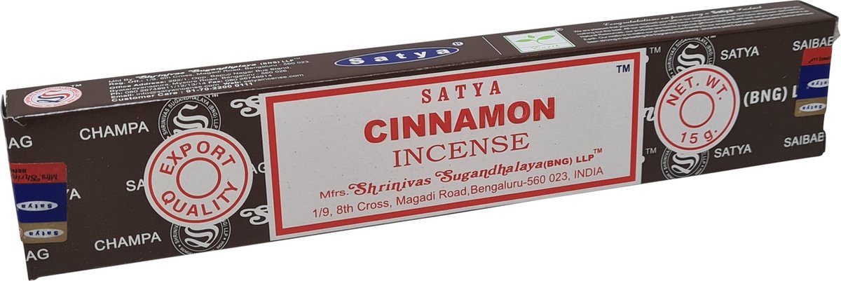 Satya wierookstokjes Cinnamon Kaneel (los pakje van 15 gram) Bruin