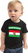 Hungary baby shirt met vlag zwart jongens en meisjes - Kraamcadeau - Babykleding - Hongarije landen t-shirt 80