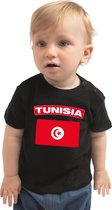 Tunisia baby shirt met vlag zwart jongens en meisjes - Kraamcadeau - Babykleding - Tunesie landen t-shirt 74 (5-9 maanden)