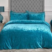 Sleepdown Super zachte velvet dekbedovertrek teal - Lits-jumeaux