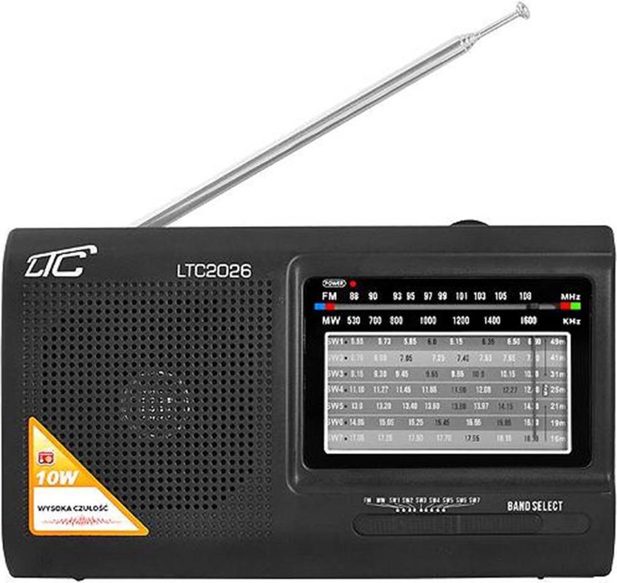 LTC2026 Wilga - Draagbare radio - Netvoeding en batterijvoeding - Zwart