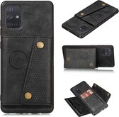 Zwarte Hardcase Samsung Galaxy A52 met kaarthouder achterop